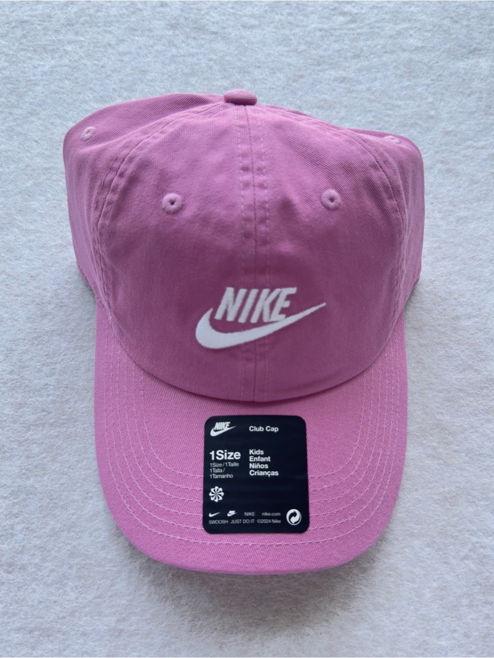 Nike Kids Club Cap Pink Adjustable Swoosh Logo One Size NWT NEW